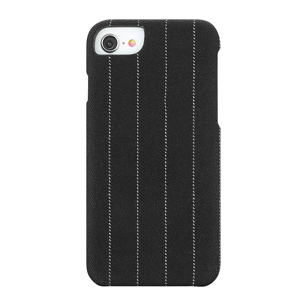 Image of Gry Mattr Pinstripe Fabric Case for iPhone 6, 7, 8 - Charcoal, Black