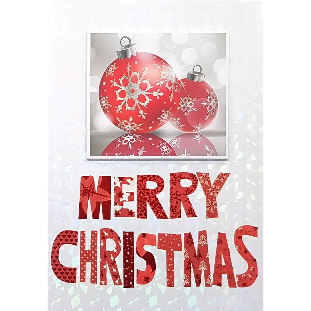 Image of Rosedale Gold "Merry Christmas" Ornaments Greeting Cards with Envelopes - 5-1/2" x 8" - 6 Pack
