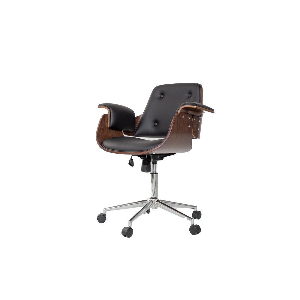 Image of Union & Scale Essex Office Chair - 28.76" W x 23.64" D x 34.6" H - Black/Walnut