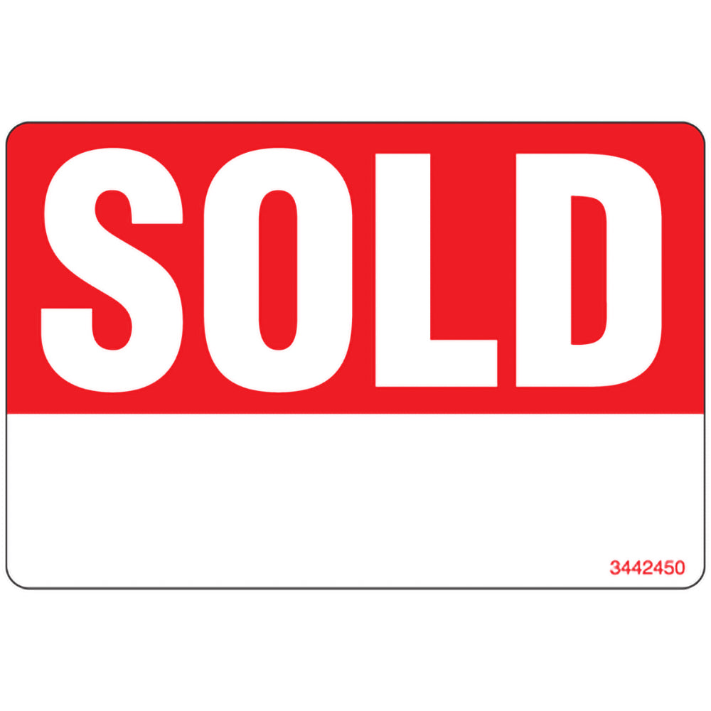 Image of SPC Sold Label - 2" x 3" - Red on White - 250 Pack