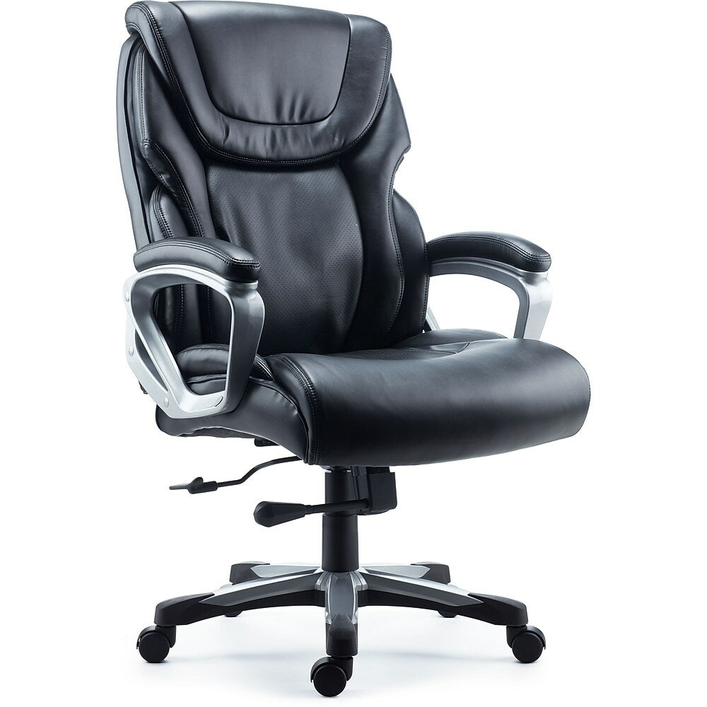 Image of Staples Denaly Bonded Leather Big and Tall Manager's Chair - Black