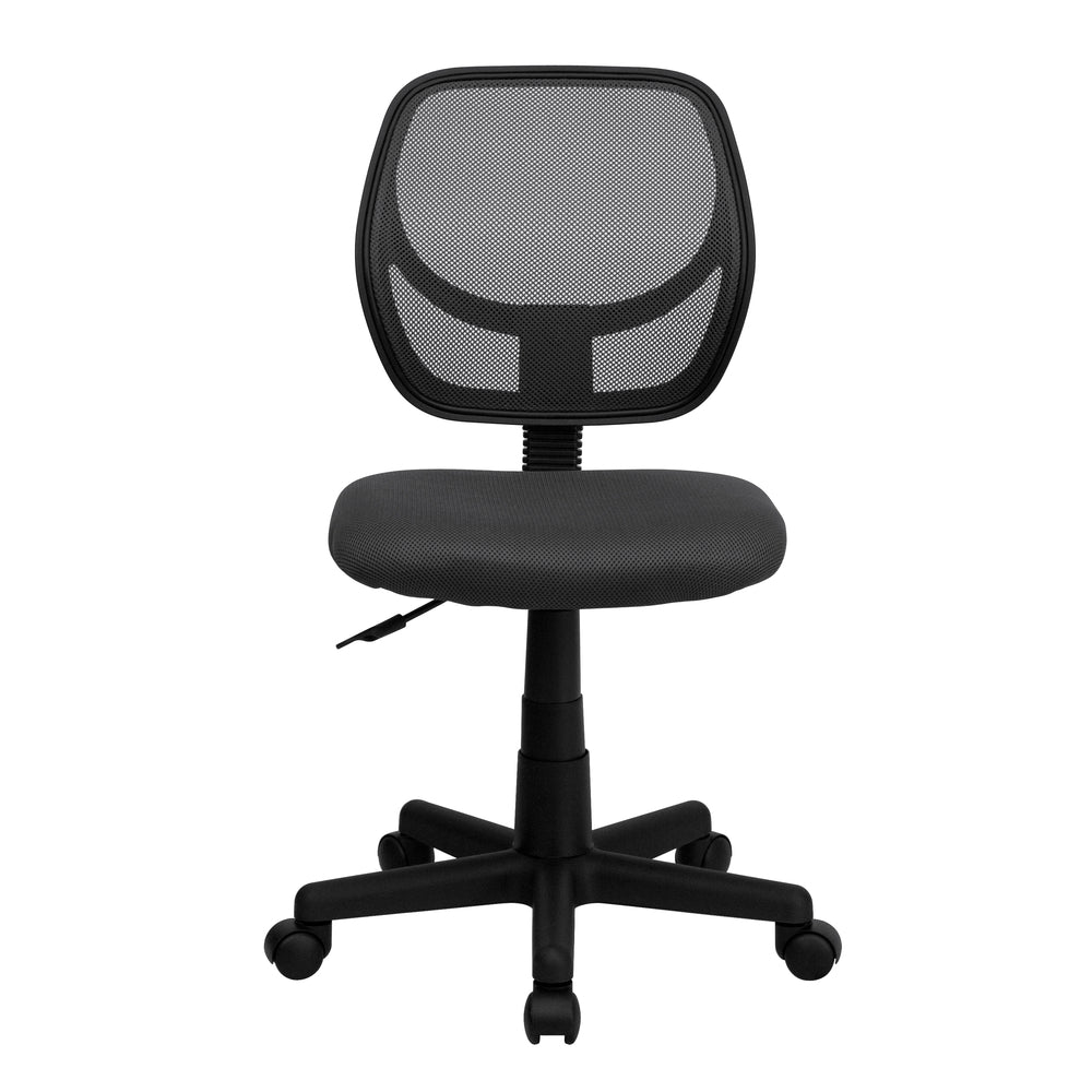Image of Flash Furniture Mid-Back Mesh Swivel Task Chair with Curved Square Backs - Grey
