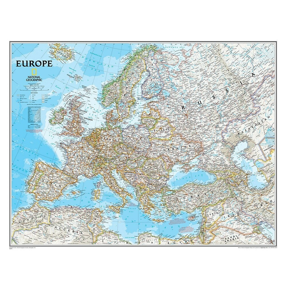 Image of National Geographic Maps Europe Wall Map (NGMRE00620147)