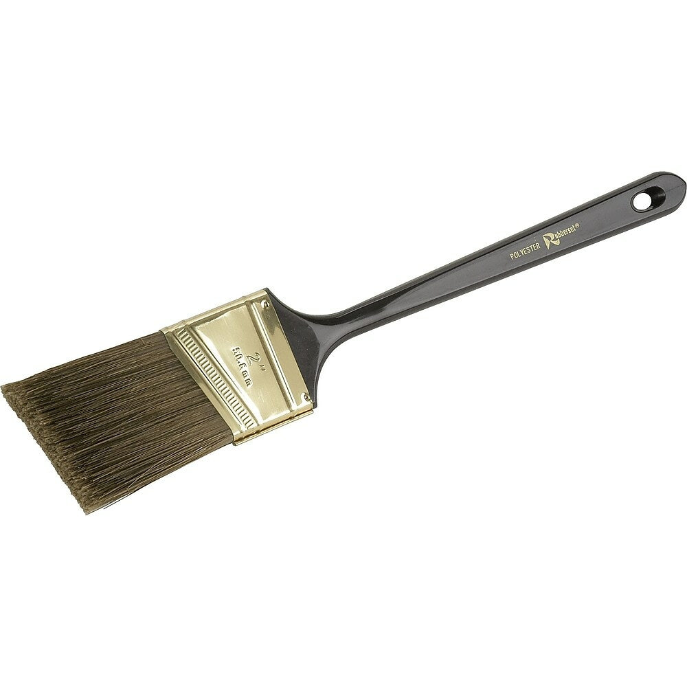 Image of Rubberset, One-Coat Angle Sash Latex Paint Brush, Polyester, Plastic Handle, 2" Width - 12 Pack