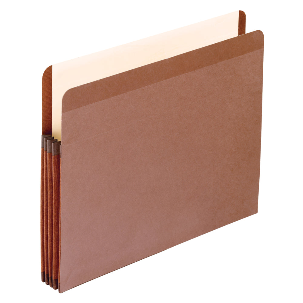 Image of Pendaflex Lined Expanding File Pocket with 3.5" Expansion - Letter Size - Red Fibre