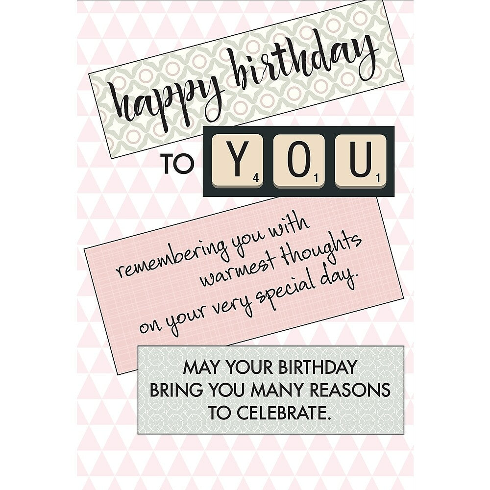 Image of Aline Greetings General Birthday Card, Scrabble Tiles, Happy Birthday to You, 18 Pack