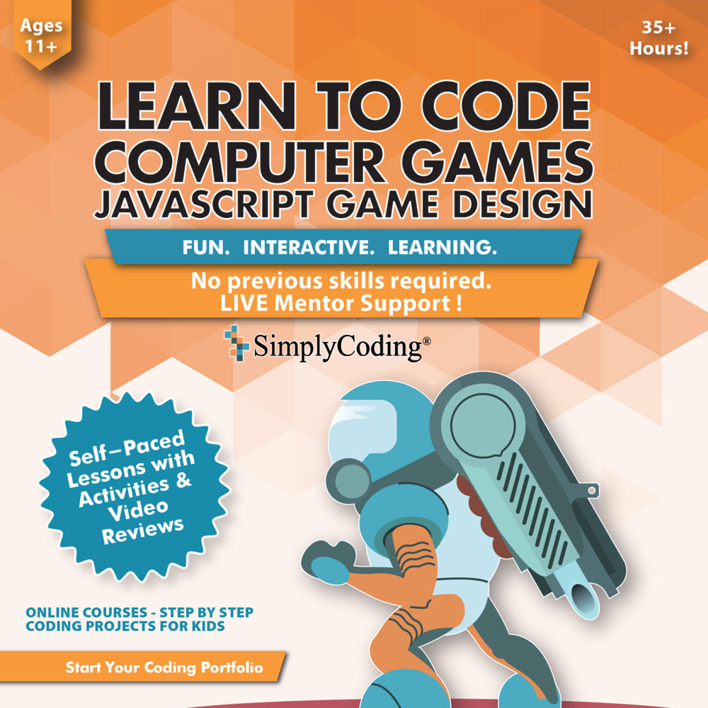 Image of Simply Coding Coding for Kids Learn to Code Computer Games in JavaScript Course Age 11 Plus [Digital Download]