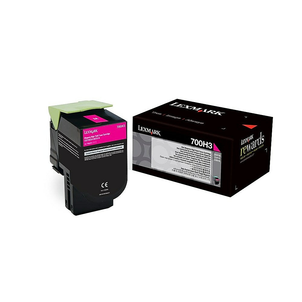 Image of Lexmark 700H3 High Yield Toner Cartridge, Laser, High Yield, OEM, Magenta, (70C0H30)