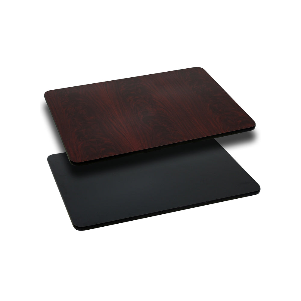 Image of Flash Furniture 24" x 30" Rectangular Table Top with Black or Mahogany Reversible Laminate Top