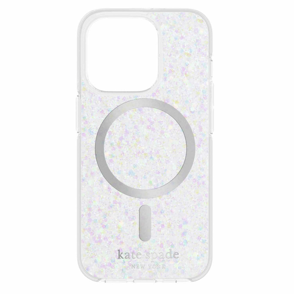 Image of Kate Spade Protective Case with MagSafe for iPhone 15 Pro - Chunky Glitter Silver, Multicolour