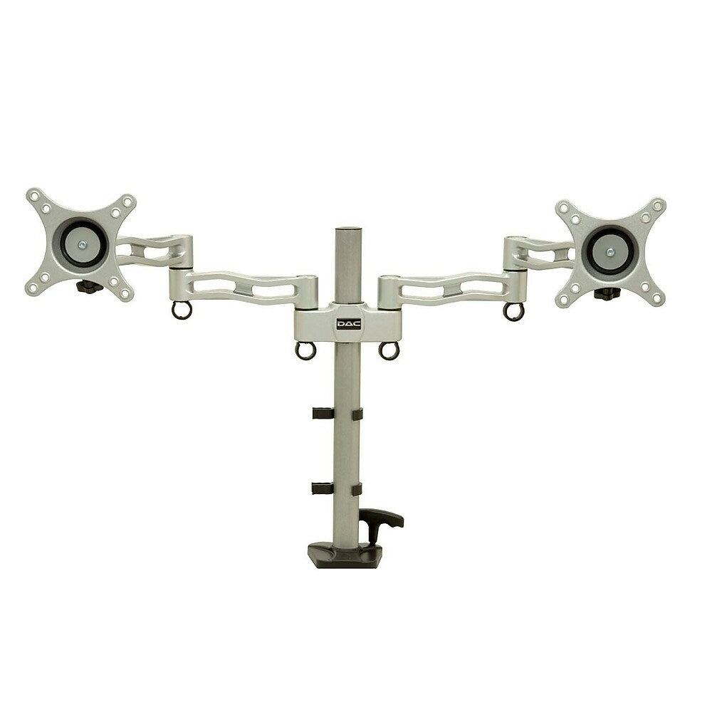 Image of DAC MP-200 Height adjustable Articulating Monitor Arm, Dual Arm, Silver, Grey