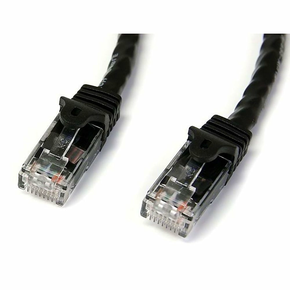 Image of StarTech Black Gigabit Snagless RJ45 UTP Cat6 Patch Cable, 25ft Patch Cord, 25 Ft