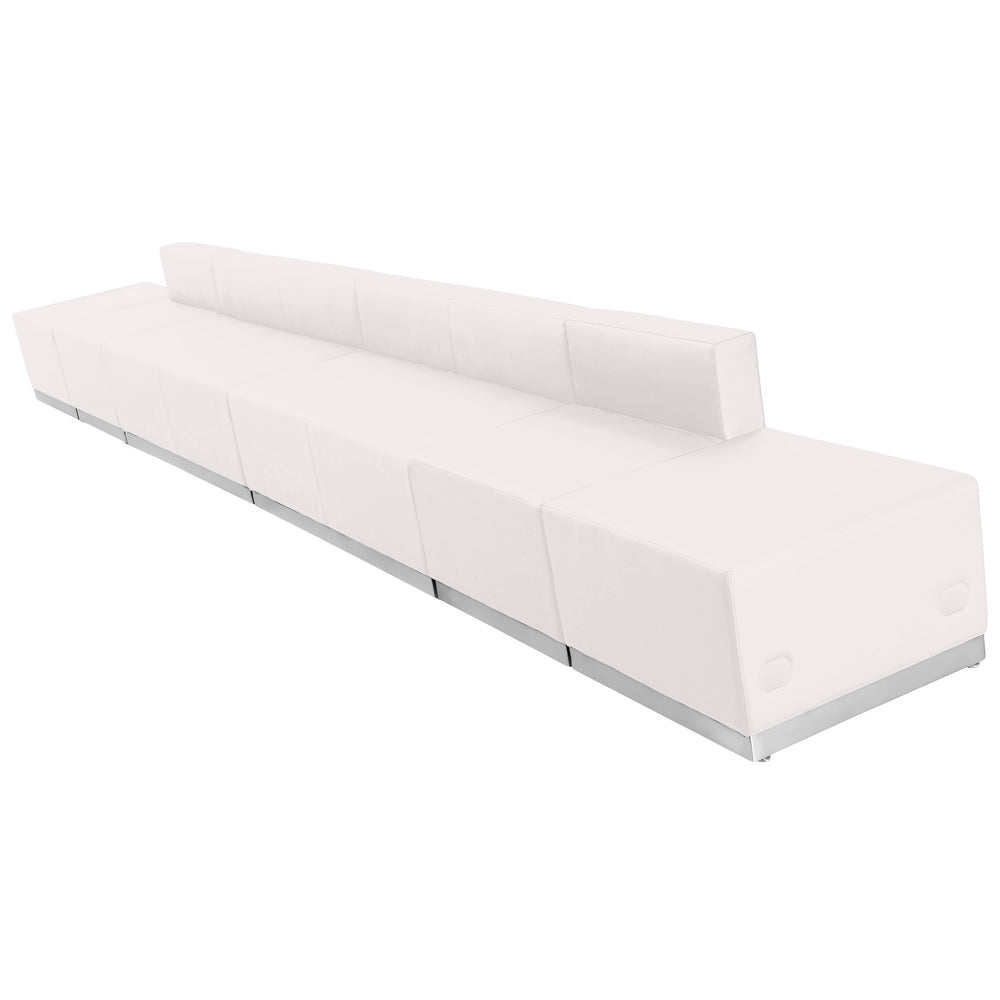Image of Flash Furniture HERCULES Alon Series Melrose LeatherSoft Reception Configuration - 6 Piece - White