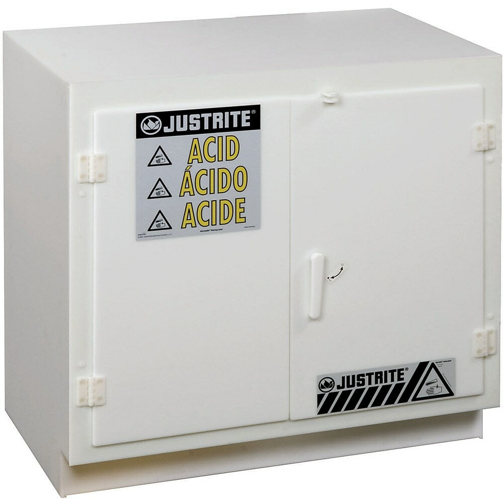 Image of Justrite Solid Polyethylene Acid Cabinets, 4" x 35 3/4", 160Lb, Undercounter