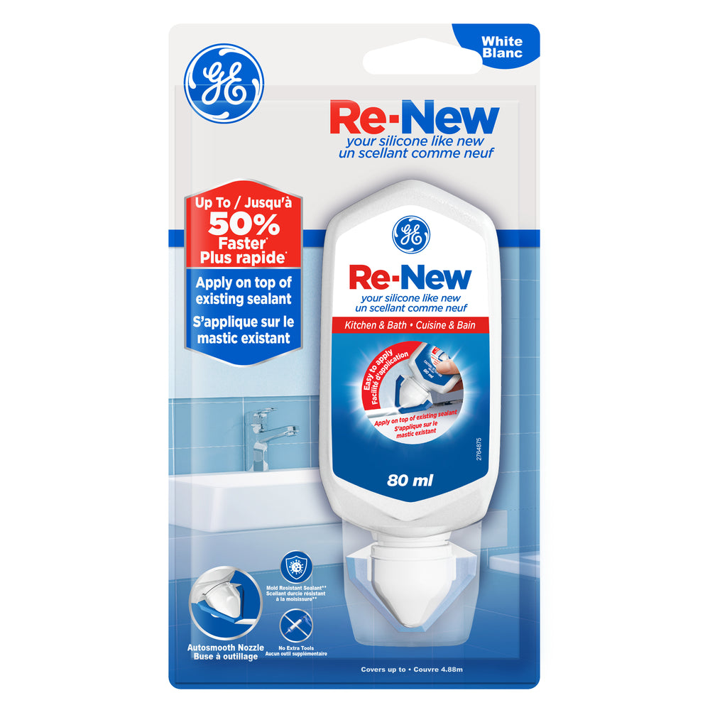 Image of GE Re-New Silicone Sealant - 80 mL - White