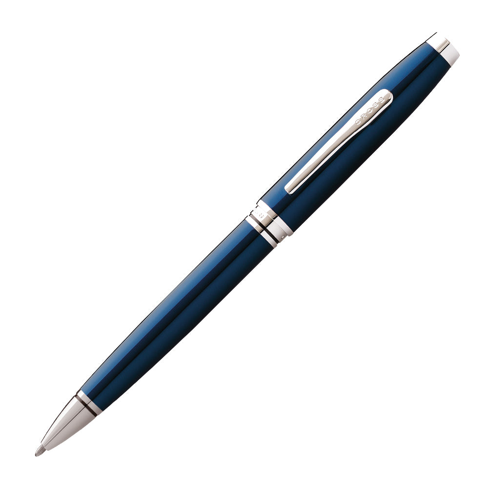 Image of A.T. Cross Coventry Blue Lacquer Ballpoint Pen - Medium - Black Ink