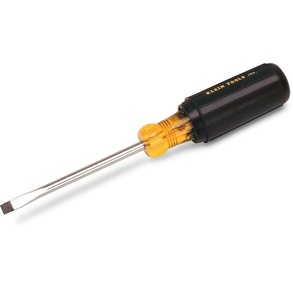 Image of Klein Tools Klein Cushion-Grip Screwdrivers-Heavy-Duty Round Shank, Slot Cabinet Tip - 3 Pack