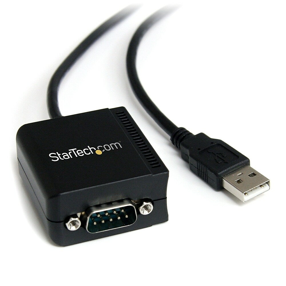 Image of StarTech 1 Port Ftdi USB to Serial Rs232 Adapter Cable with Optical Isolation, Black