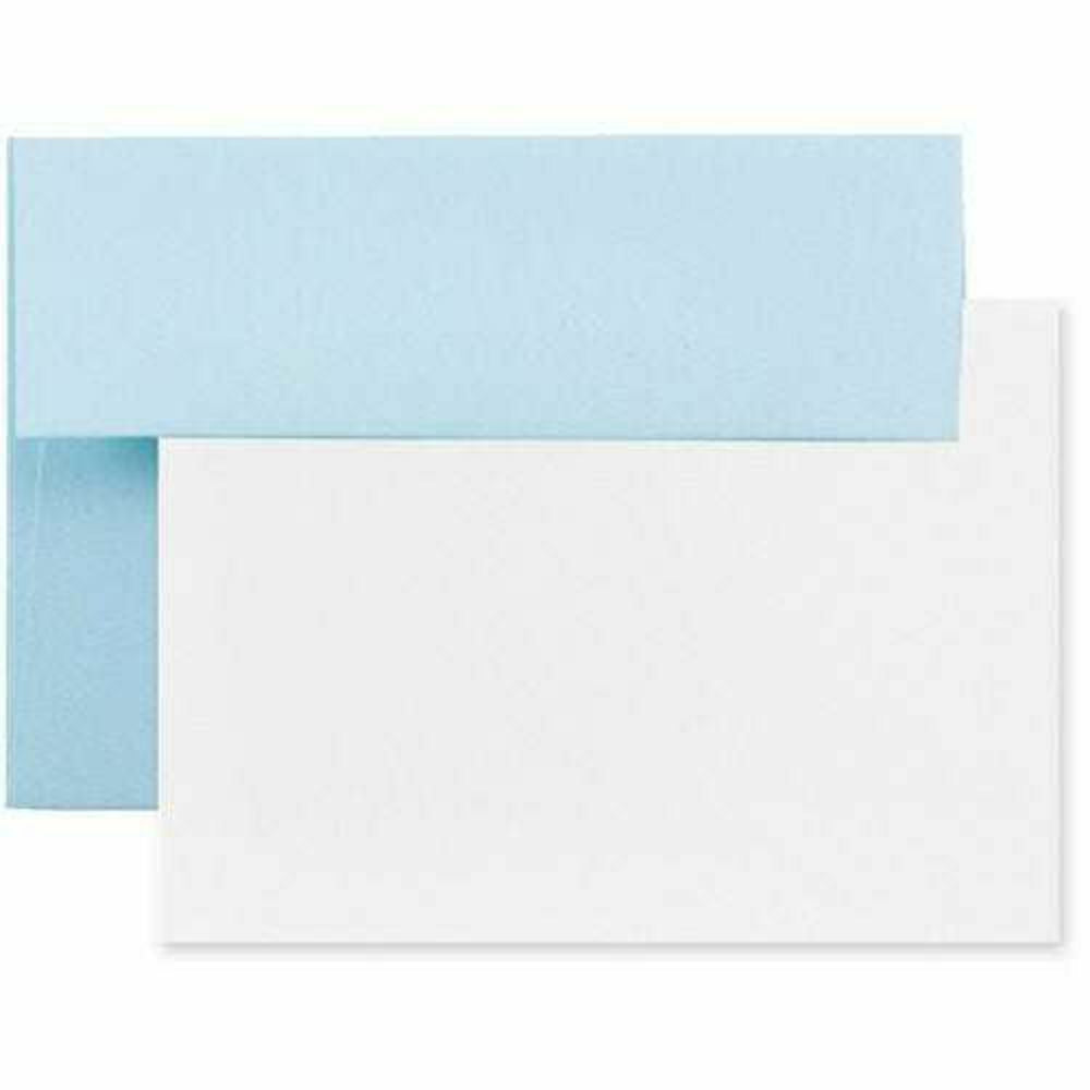 Image of JAM Paper Stationery Set - 25 White Cards and 25 A2 Envelopes - Baby Blue - set of 25