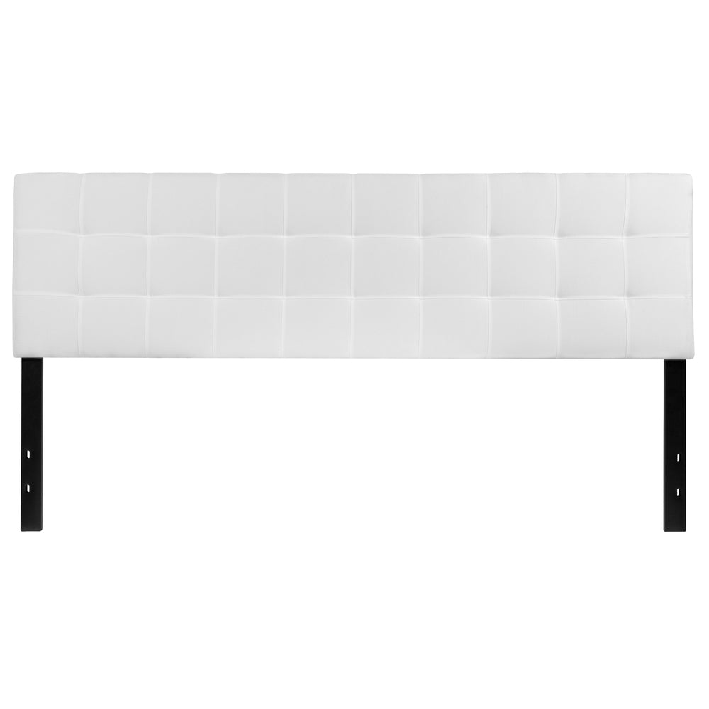 Image of Flash Furniture Bedford Tufted Upholstered King Size Headboard - White Fabric