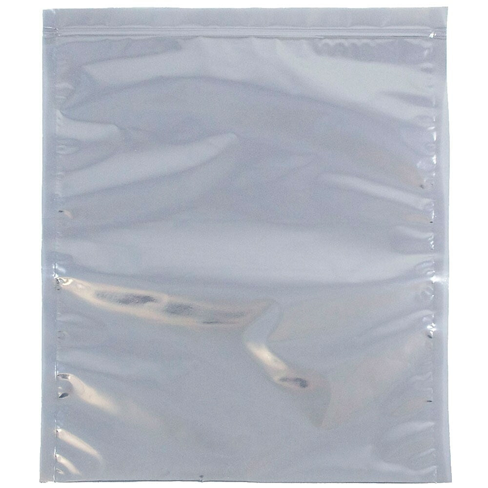 Image of JAM Paper Foil Envelopes with Zip Lock Closure, 9 x 12, Clear Foil, 100 Pack (300912A58A3B)