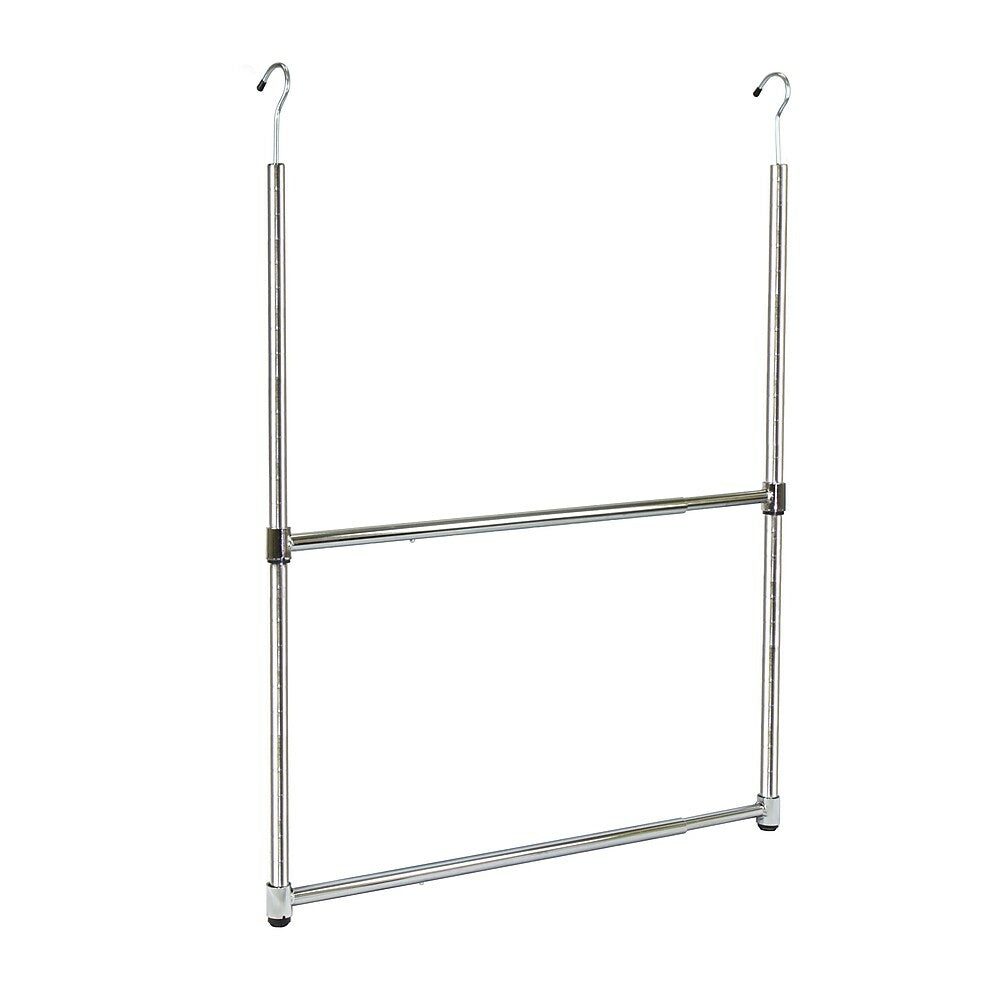 Image of Oceanstar 2-Tier Portable Adjustable Closet Hanger Rod, Chrome