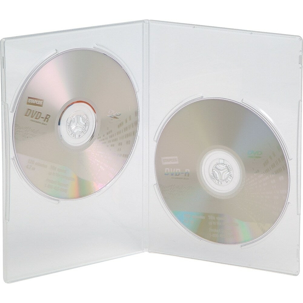 Image of Staples Double Slim DVD Cases, Clear, 20 Pack