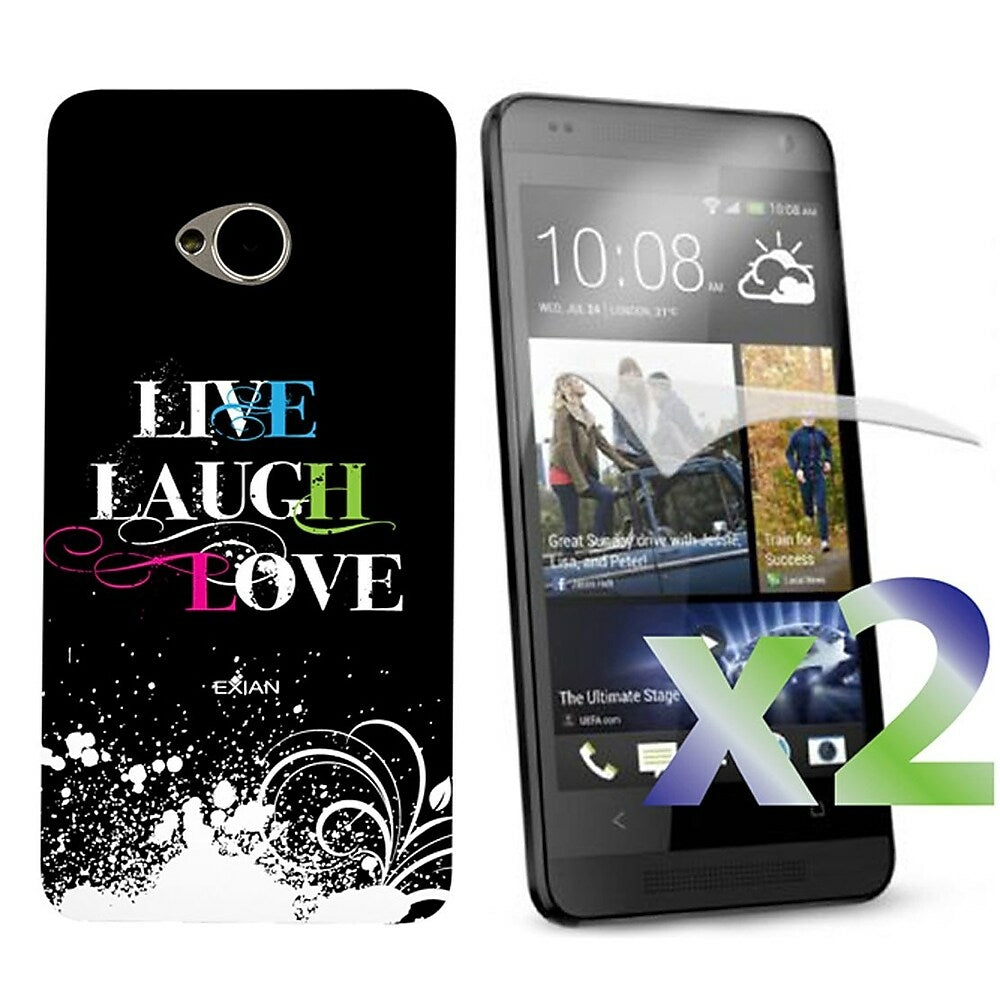 Image of Exian Case for HTC One - Live Laugh Love, Black