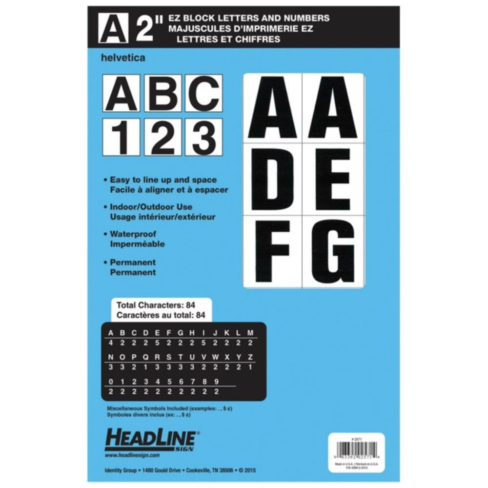 Image of Headline Sign EZ Block 2" Sticker Letters & Numbers