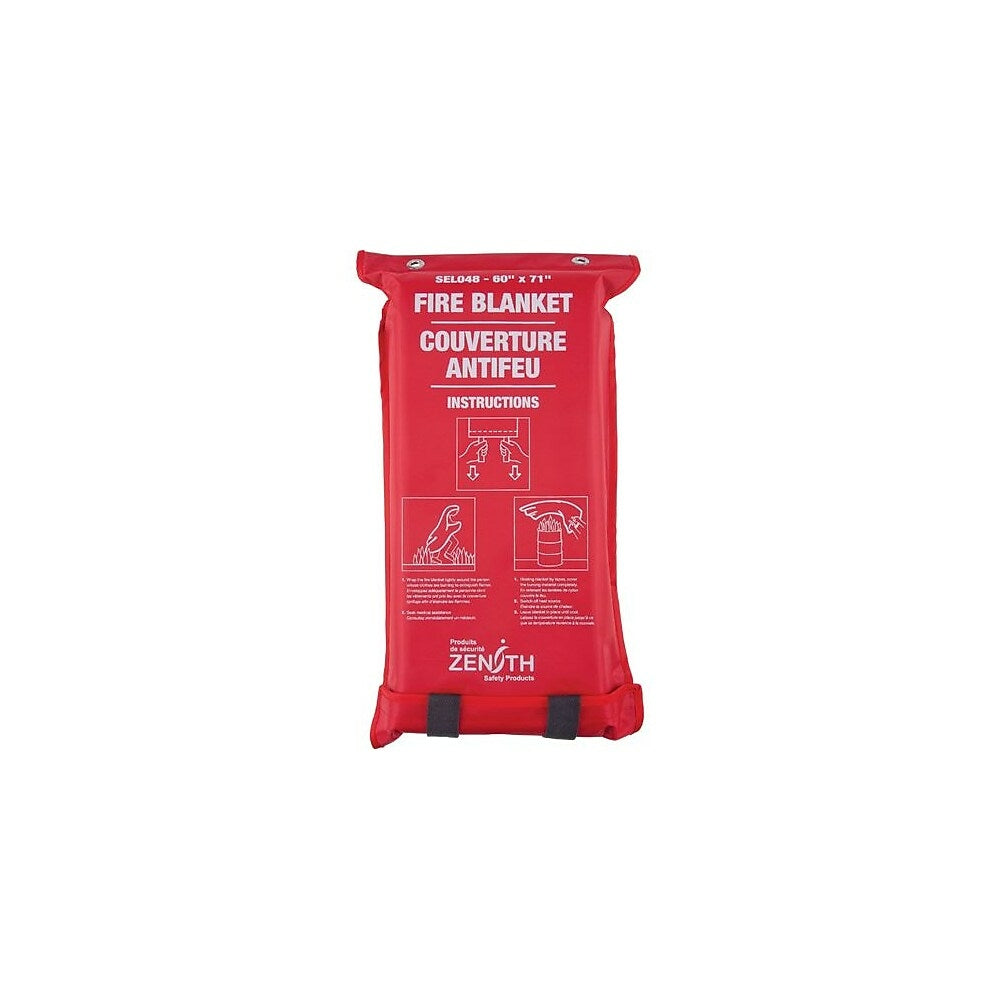 Image of Zenith Safety Fire Blanket, Fibreglass, 72"L x 59"W, 3 Pack (SEL048)