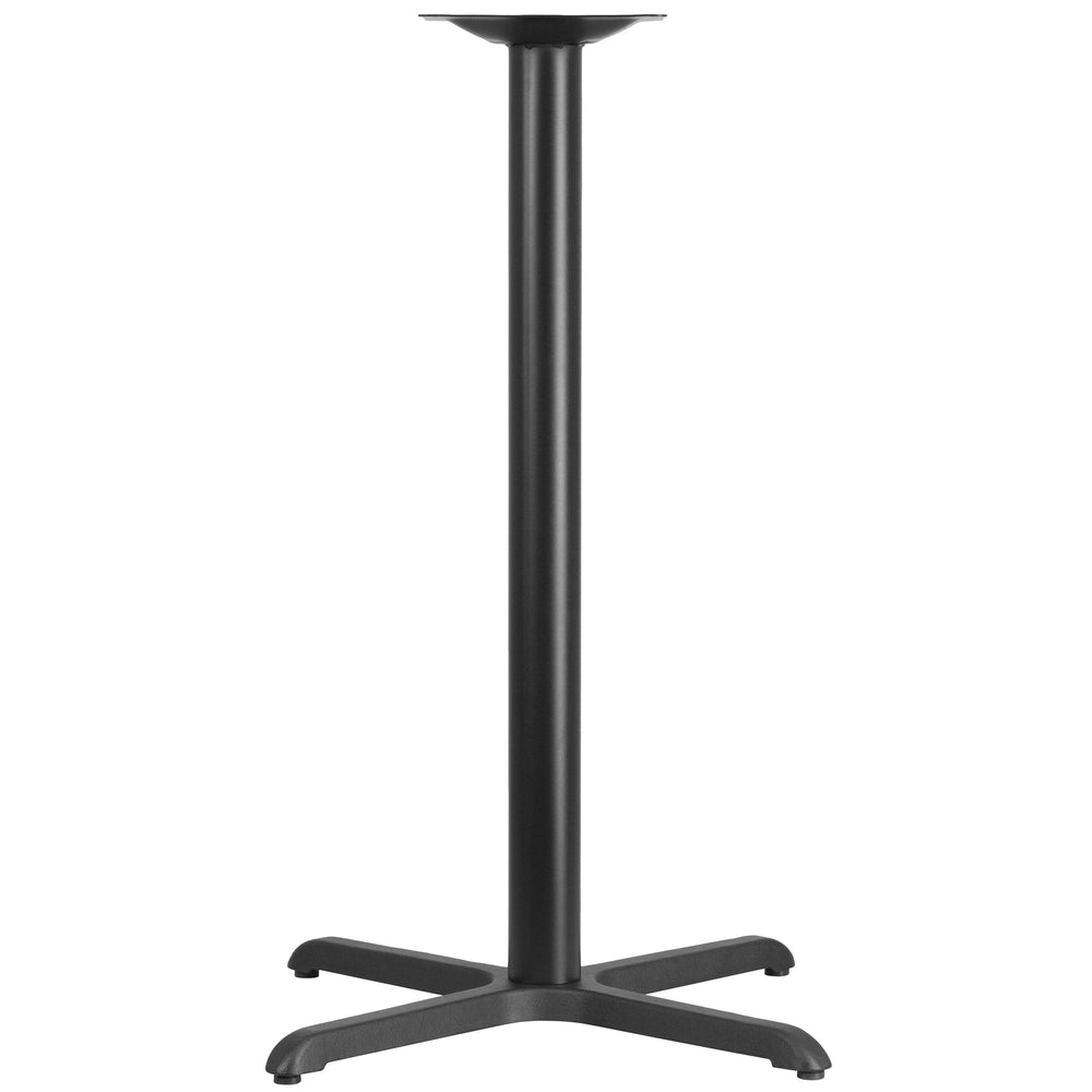 Image of Flash Furniture 30" x 30" Cast Iron Restaurant Table X-Base with 3" Dia. Bar Height Column, Black