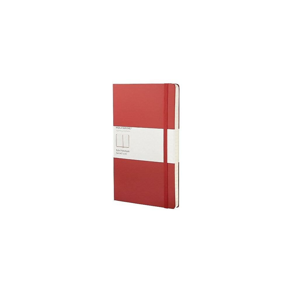 Image of Moleskine Classic Red Hard Cover Large Ruled Notebook, 5" x 8-1/4"