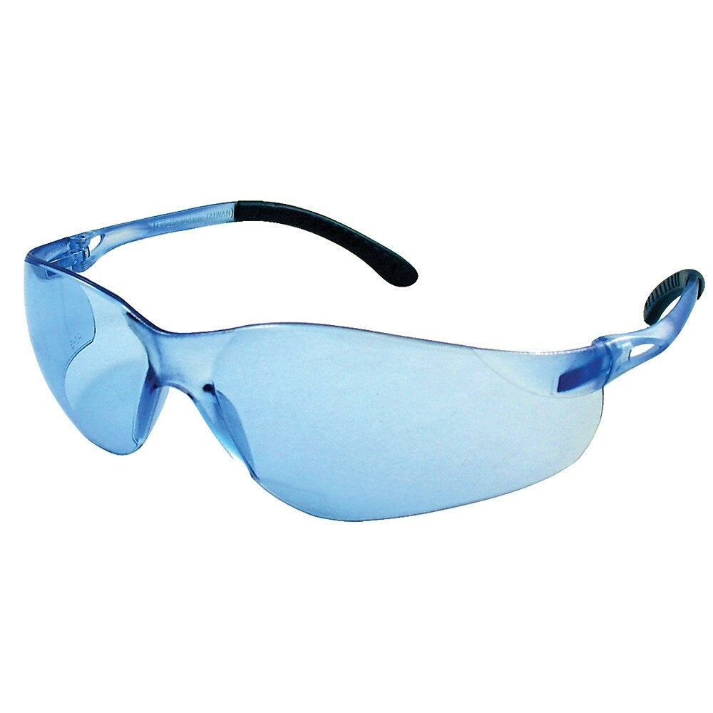 Image of SenTec Safety Glasses with Rubberized Temple Tips - Blue Lens - 12 Pack