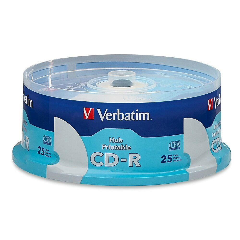 Image of Verbatim CD-R 52x 700MB/80min, White Printable, 25 Pack, 25 Spindle