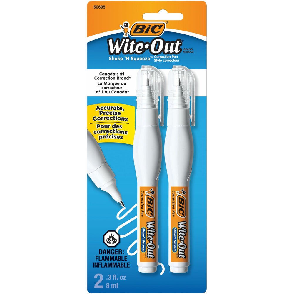 Image of BIC Wite-Out Shake 'n Squeeze Correction Pen - White - 2 Pack