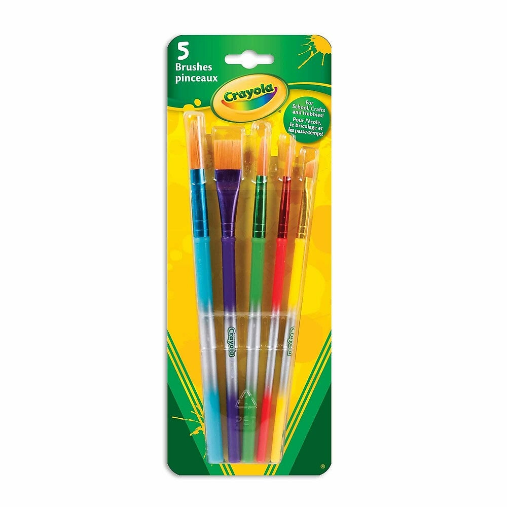 Image of Crayola Paint Brushes - Assorted Heads - 5 Pack