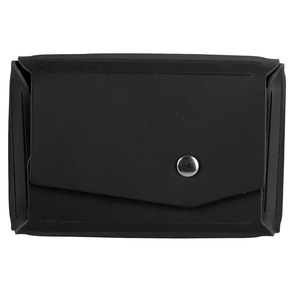 Image of JAM Paper Italian Leather Business Card Holder Case with Angular Flap - Black