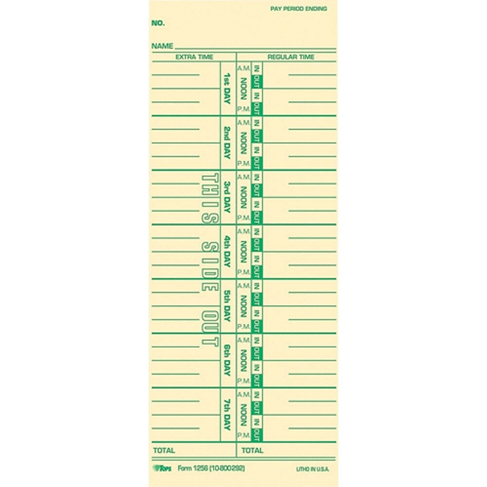 Image of Time Clock Accessories - 1000 Time Cards, English