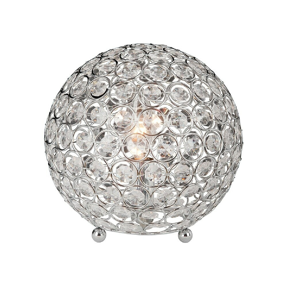 Image of Elegant Designs Crystal Ball Table Lamp, Chrome Plated Finish