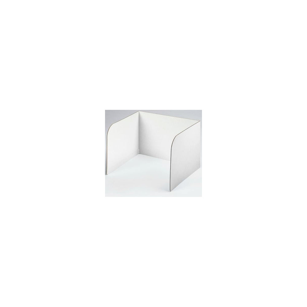 Image of Crownhill Cardboard Desktop Privacy Shield - White - 20"W x 17"S x 13"L