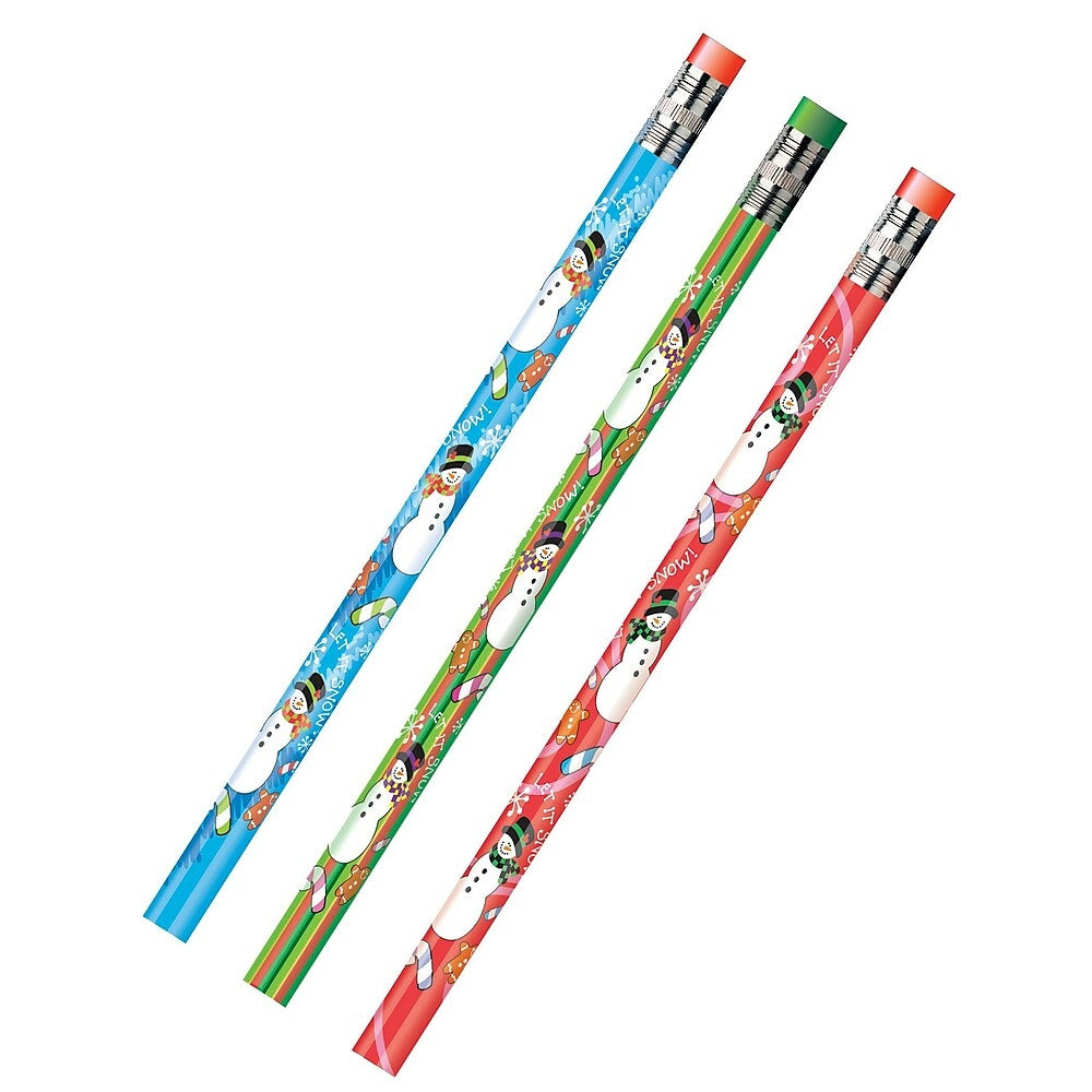 Image of J.R. Moon Pencil Co. Holiday Snowmen Decorated Pencil Assorted, 144 Pack (JRM52071B)