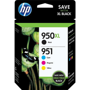 HP 950XL et HP 951 Ens. 4 cartouches d'encre noire à rendement élevé et d' encre cyan, magenta et jaune d'origine (C2P01FN)