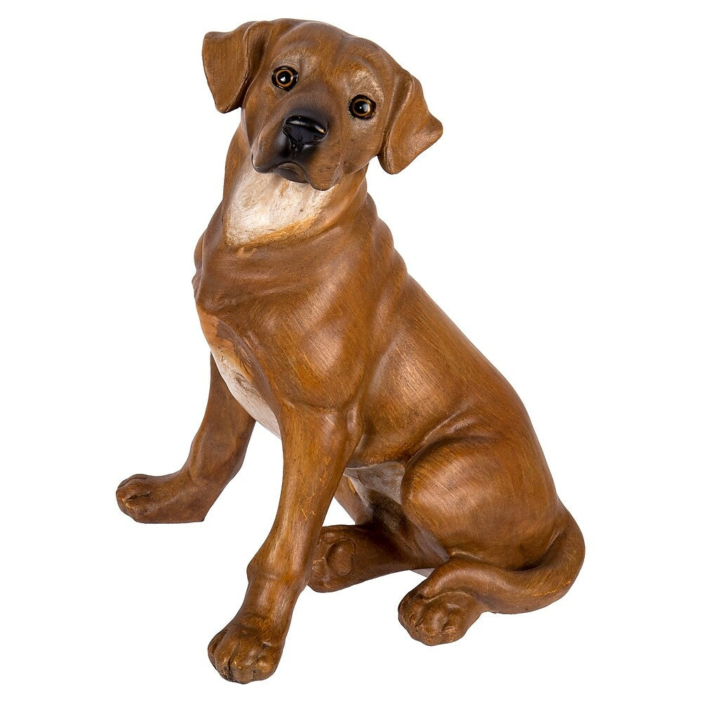 Image of Truu Design Sitting Labrador Dog Figurine, 8.5 inches, Brown