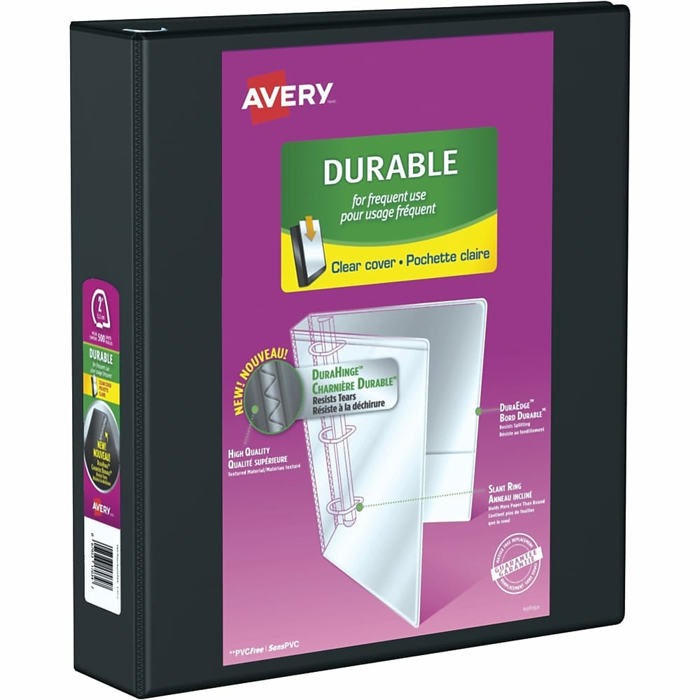 Image of Avery Durable View Binder, 2" Sized Slant D Rings, Black, (17031)