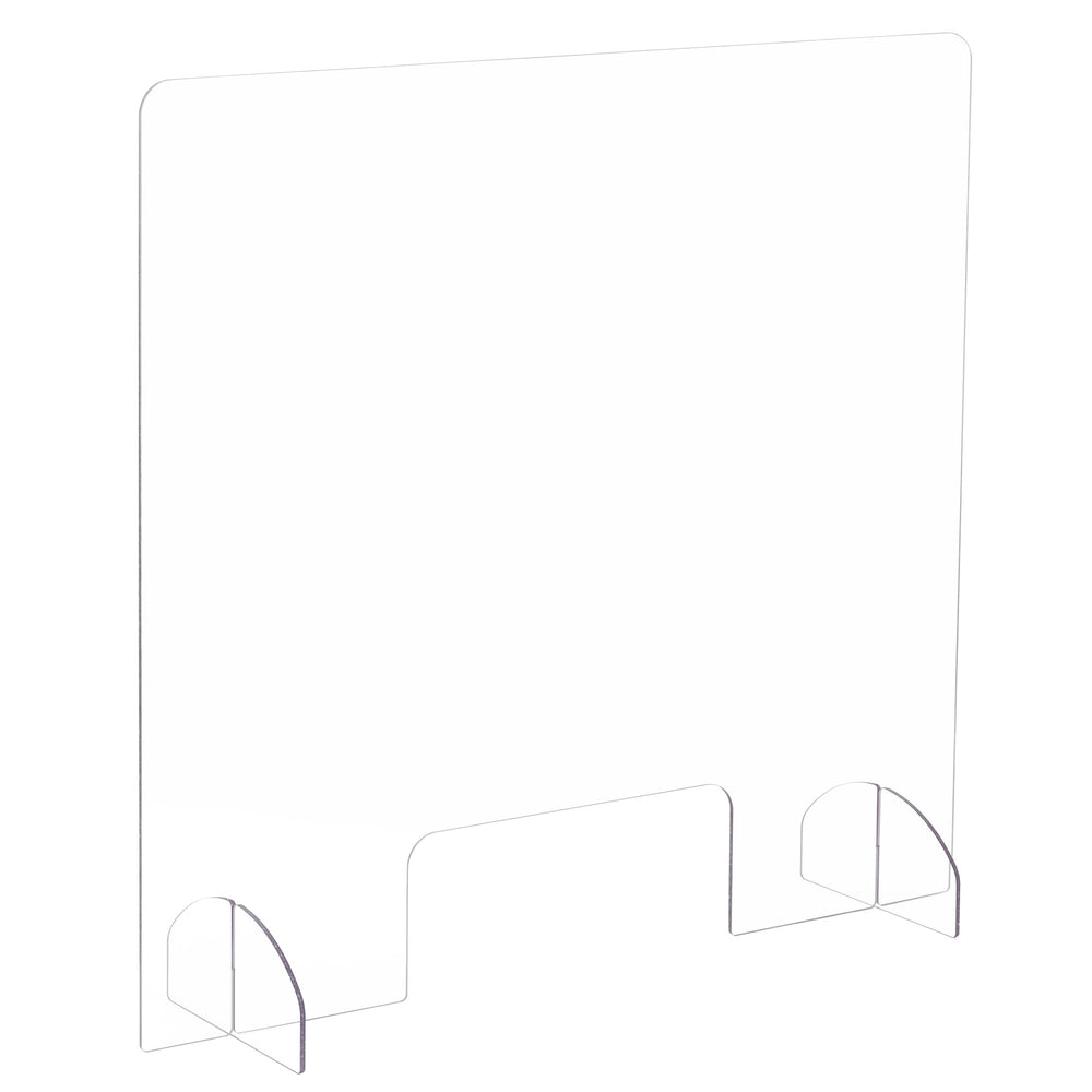 Image of Safco Freestanding Sneeze Guard - Acrylic - Clear