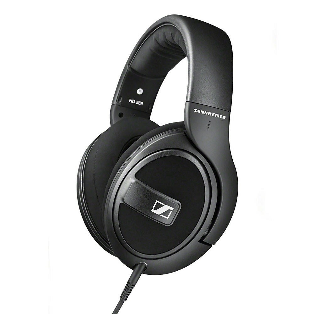 Image of Sennheiser HD 569 Around Ear Headphones with Inline Mic 3.5mm, 3M (HD 569), Black