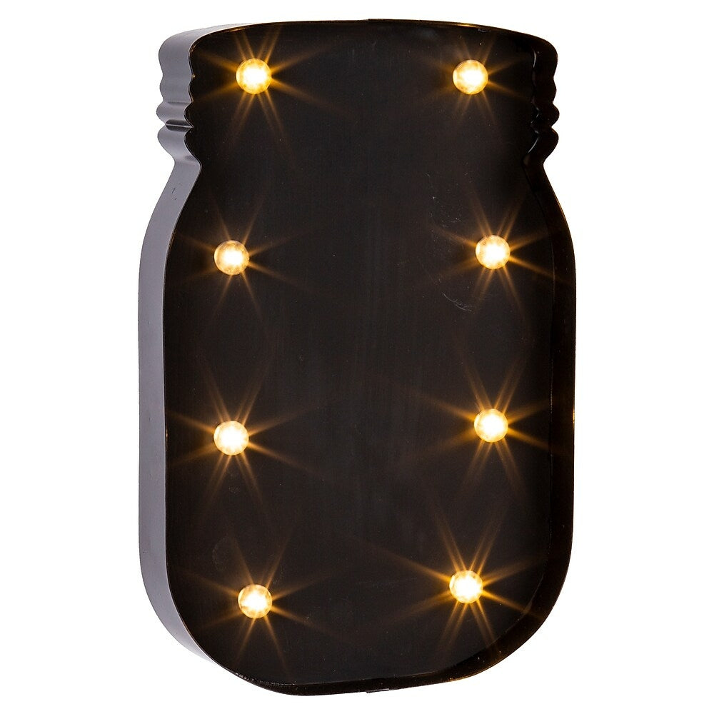 Image of Truu Design Bistro Mason Jar Chalkboard Marquee LED Light, 12 inches, Black