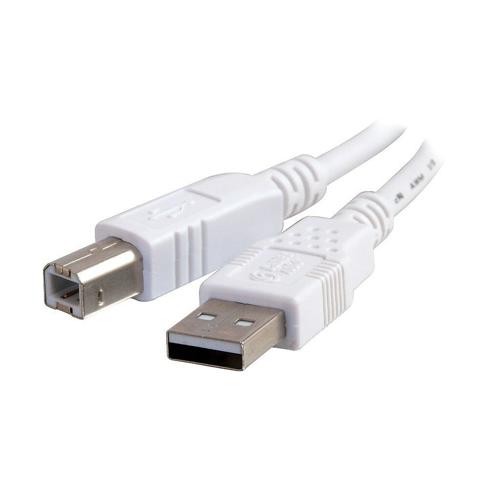 Image of C2G USB 2.0 A/B Cable, 2m/6.5' White