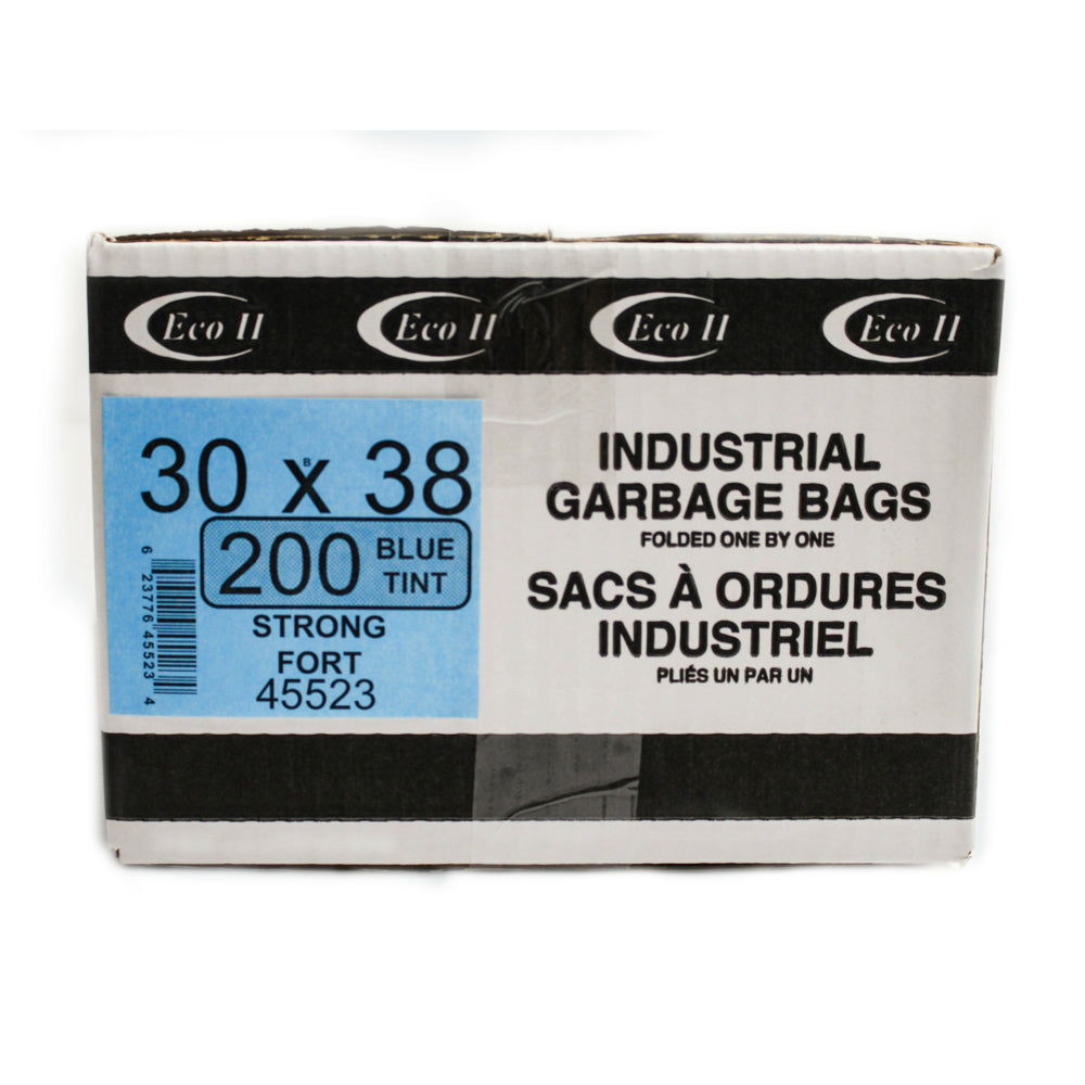 Image of Eco II Garbage Bags - Strong - Blue - 30" x 38" - 200 Pack