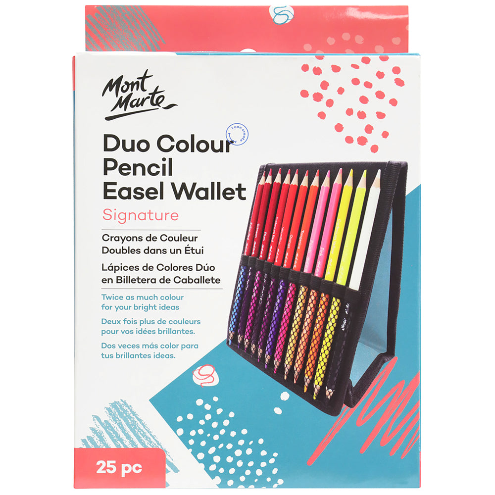 Image of Mont Marte 25-Piece Duo-Colour Pencil Set - Easel Wallet